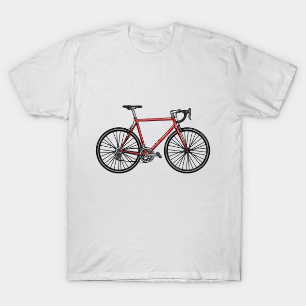 Racing bicycle with saddle T-Shirt by Markus Schnabel